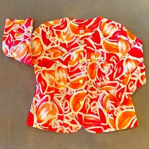 Hearts of Palm Orange, White, & Pink Jacket